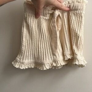 Zara Cream Ruffle Shorts